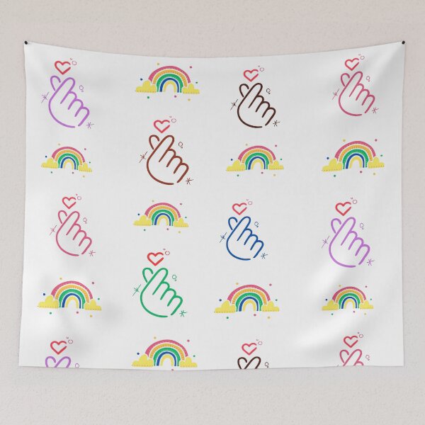 Item preview, Colorful finger hearts with rainbow  designed and sold by Creativeeworld777.