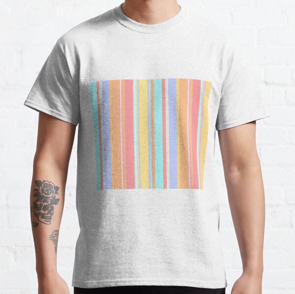 Pop Rainbow Flower Pastel Goth Colorful Striped Printed T-Shirt