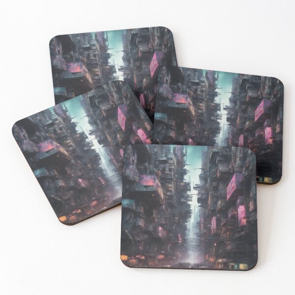 Item preview, Cyberpunk Dystopian City, Painting, Poster Art designed and sold by Burn-Ego.