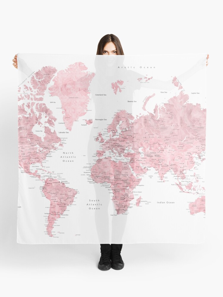 A MAP OF THE WORLD SILK SCARF (90 x 150 cm) - Shop SYNDRO Scarves - Pinkoi