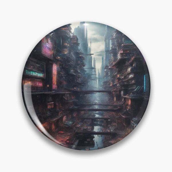 Item preview, Cyberpunk Mega City, Painting, Poster Art designed and sold by Burn-Ego.