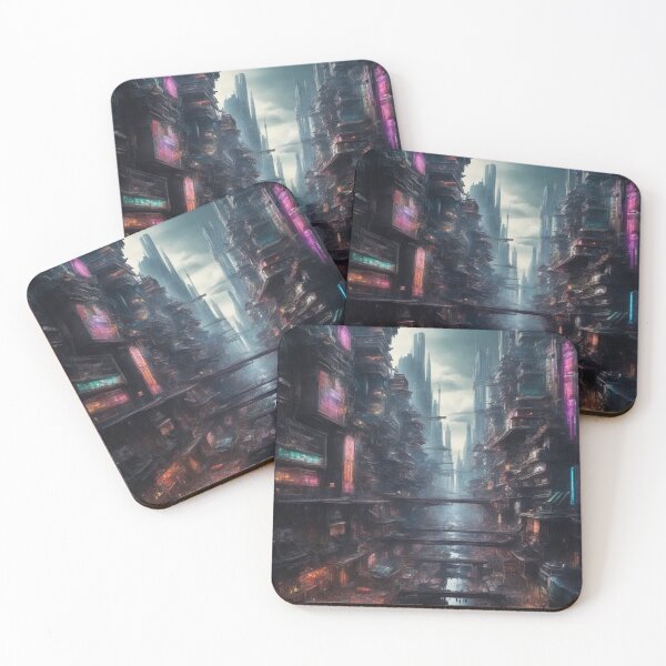 Item preview, Cyberpunk Mega City, Painting, Poster Art designed and sold by Burn-Ego.