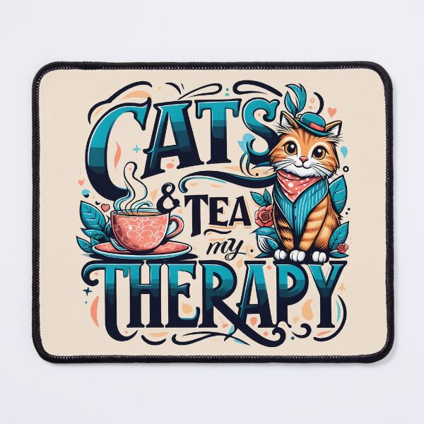 Item preview, Cute Tea Cat, typography, PUN designed and sold by maxmaj.