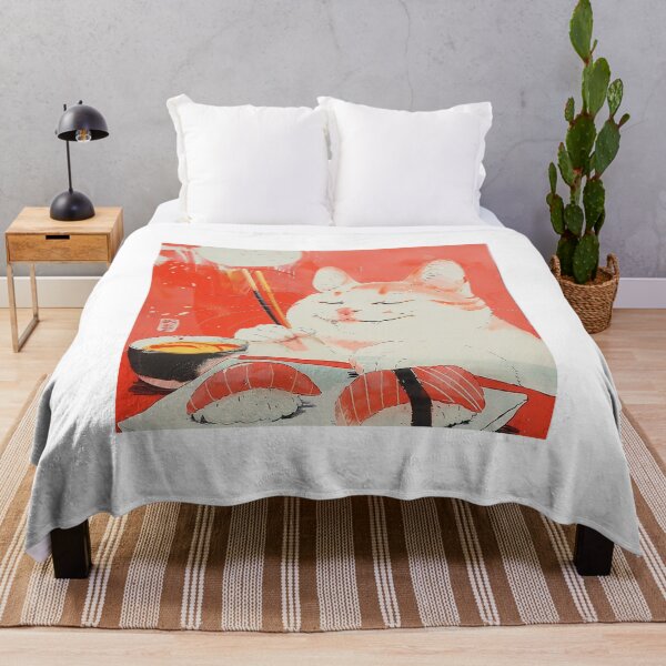 Aperçu de l'œuvre Chat Sushi, Chat Sashimi, Chats Mignons, Sushi, Chaton Drôle, Chat Kawaii créée et vendue par CreativeArts-S.
