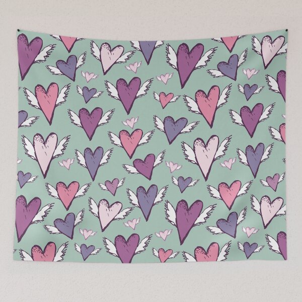 Item preview, Retro Vintage Hearts Pattern designed and sold by Motogetsu.