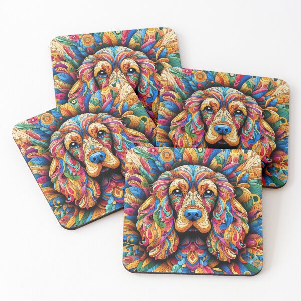 Item preview, Colourful cocker spaniel dog, fantasy dog designed and sold by Coolparrotgirl.
