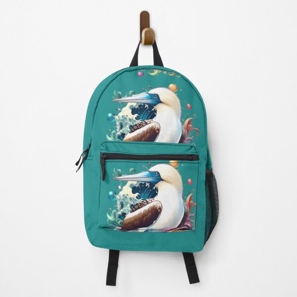 Item preview, Beautiful booby with colorful waves in the background designed and sold by Marcoshop10.