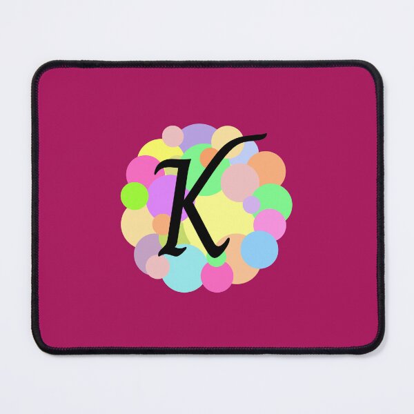 Item preview, Colorful Pastel Bubbles Upper Case Letter K Monogram designed and sold by MGonline.