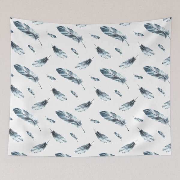 Item preview, Watercolor monochrome bird feather. Hand drawn seamless pattern designed and sold by BartolArt.