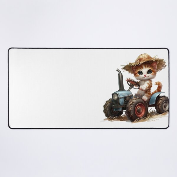 Item preview, Farmer Kitten on a Blue Tractor designed and sold by lawsonlee.