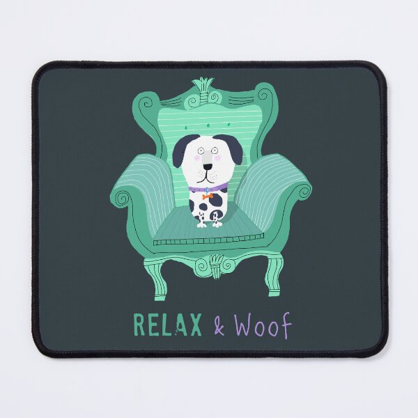 Item preview, Relax and Woof! Funny Black and White Dog Relaxing on a Chair by Artist Carla Daly designed and sold by Carla Daly.