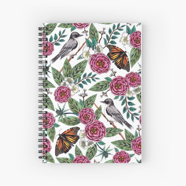 Aperçu de l'œuvre Oiseaux et papillons - Motif Floral / Botanique / Nature-inspiré de rose et de vert créée et vendue par somecallmebeth.