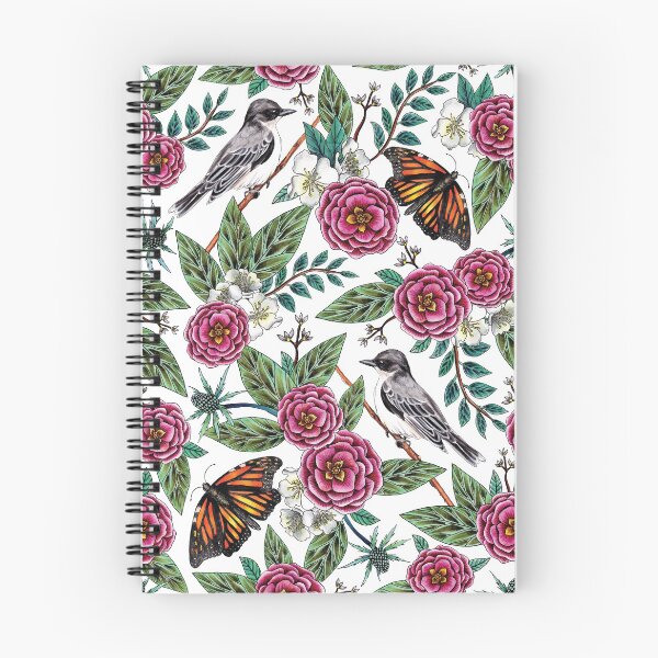 Item preview, Birds & Butterflies - Pink & Green Floral/Botanical/Nature-Inspired Pattern designed and sold by somecallmebeth.