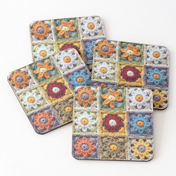 Item preview, Crochet flower granny square designed and sold by NuttyCottage.