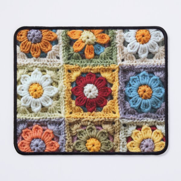 Item preview, Crochet flower granny square designed and sold by NuttyCottage.