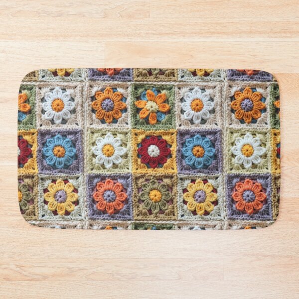 Item preview, Crochet flower granny square designed and sold by NuttyCottage.