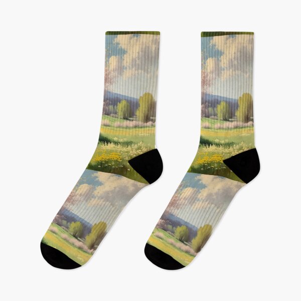 Item preview, Vintage Impressionist Landscape: Meadow Path in Spring | Impressionism | Landscape Artwork designed and sold by UnhingedBird.