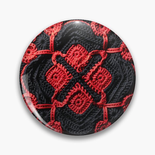 Item preview, Black and red crochet granny square designed and sold by NuttyCottage.