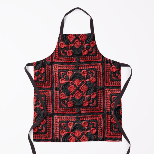 Item preview, Black and red crochet granny square designed and sold by NuttyCottage.