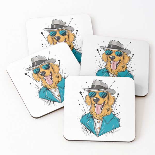 Item preview, Cool Canine: Star of Style - Modern Cartoon Golden Retriever designed and sold by Colorful-Garden.