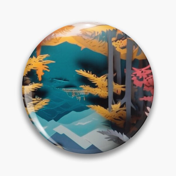 Item preview, Paper cut drawing of a forest with a wolf designed and sold by magenta-dream.