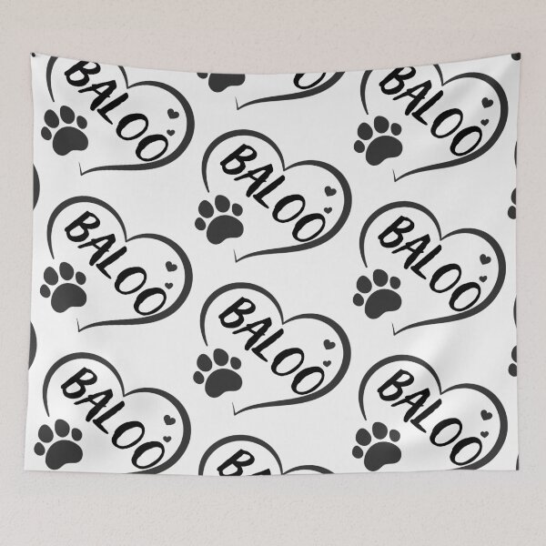Item preview, Baloo dog or cat name in a heart with a paw, great gift for dog or cat owners designed and sold by OCS1337.