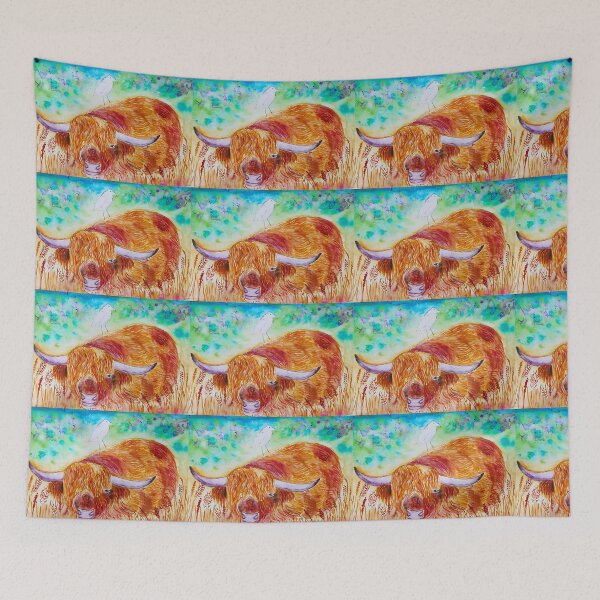 Item preview, Highland Cow and a Bird designed and sold by Casimirasart.
