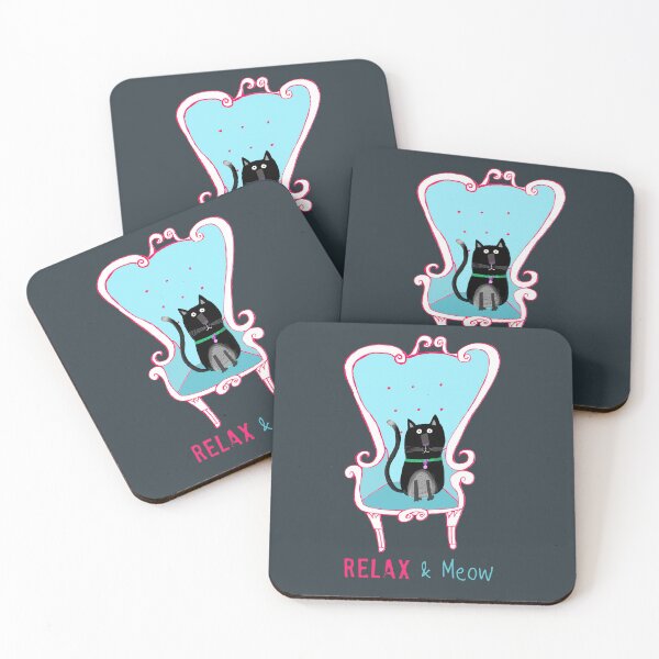 Item preview, Relax and Meow! Fun, Black Cat Relaxing on a Chair by Artist Carla Daly designed and sold by Carla Daly.