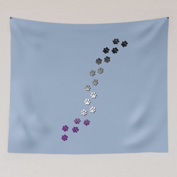 Item preview, Pawsitivily Adorable Asexual Pride Flag Paw Prints, Asexual Pride Design designed and sold by Travelslightly.