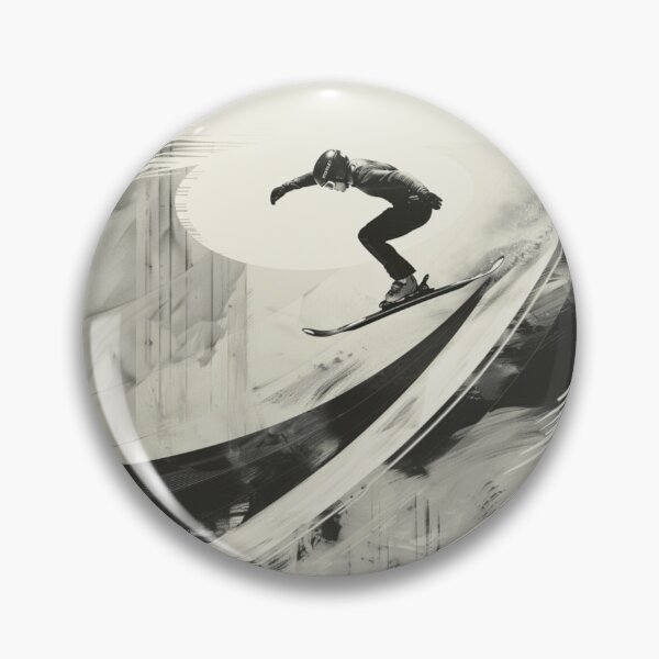 Item preview, Dynamic ski jump monochrome colour palette Active Outdoors Inspired Art designed and sold by CDC40.