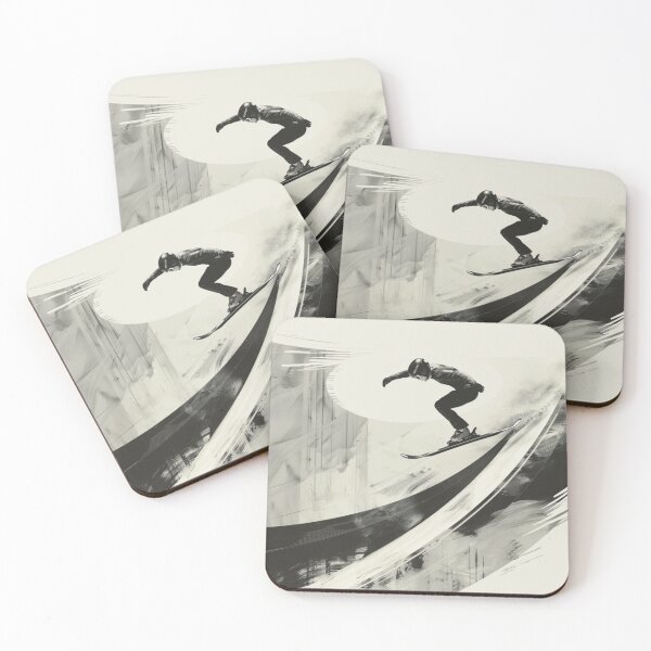 Item preview, Dynamic ski jump monochrome colour palette Active Outdoors Inspired Art designed and sold by CDC40.