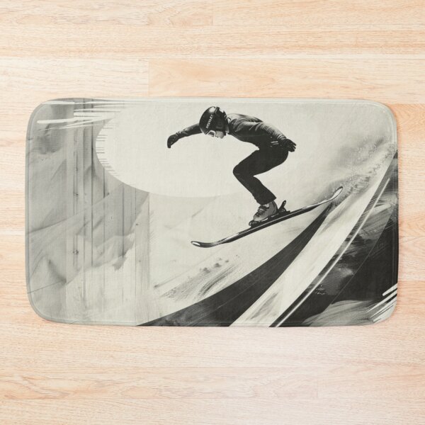 Item preview, Dynamic ski jump monochrome colour palette Active Outdoors Inspired Art designed and sold by CDC40.