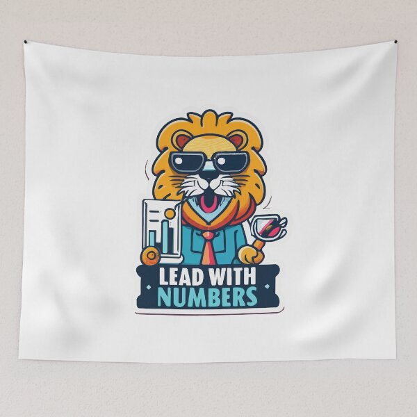 Item preview, Lead with Numbers - Lion and Financial Charts designed and sold by NiftyWrx.