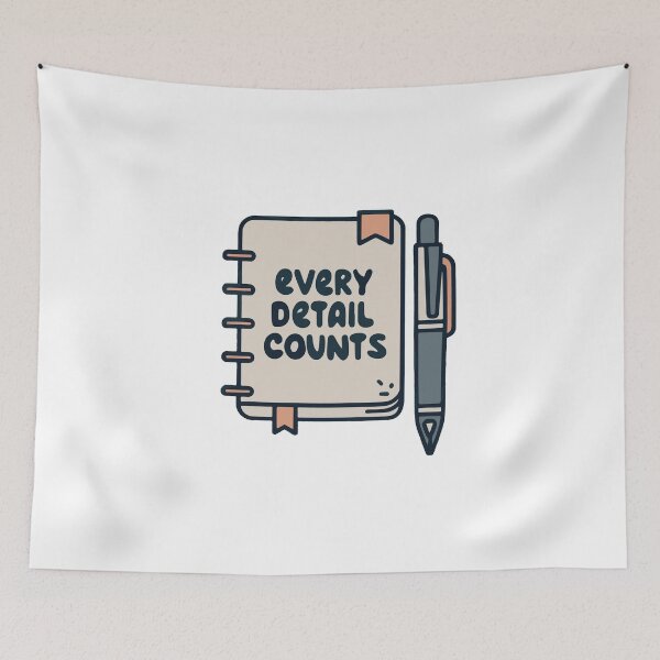 Item preview, Every Detail Counts - Accounting Ledger & Pen Line Art designed and sold by NiftyWrx.