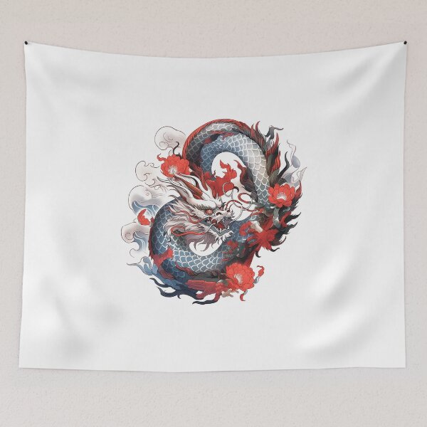 Item preview, Tattoo Style Dragon designed and sold by Lucy Goosy Art.
