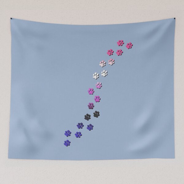 Item preview, Pawsitivily Adorable Genderfluid Pride Flag Paw Prints, Genderfluid Pride Design designed and sold by Travelslightly.
