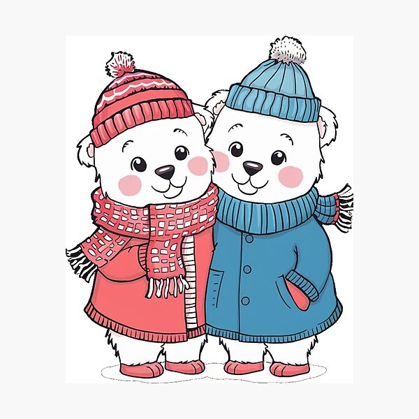 Item preview, Winter polar bears designed and sold by WildernessTints.