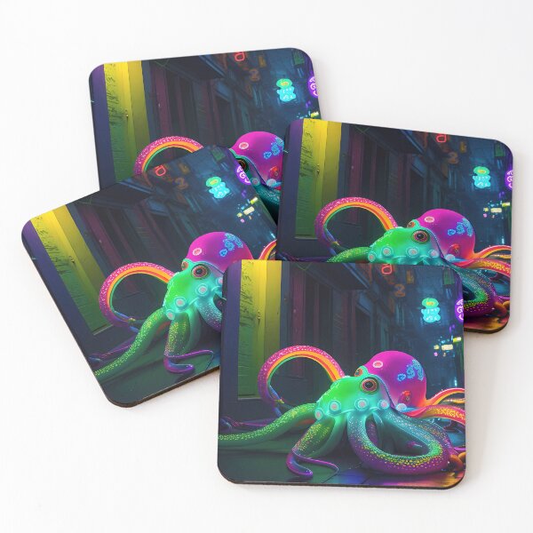 Item preview, Octopus Neon, cool, kids, fantasy, city, animal, cyber designed and sold by Cyber Kids.