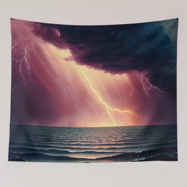 Item preview, Thunderstorm by the sea designed and sold by FlowersColorful.