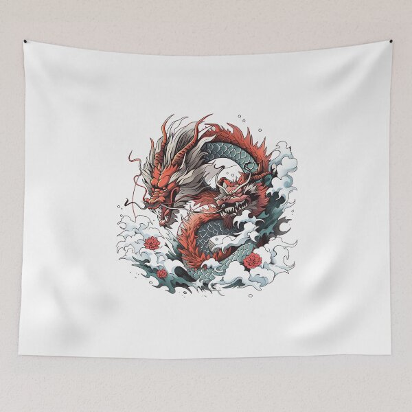 Item preview, Tattoo Style Dragon designed and sold by Lucy Goosy Art.