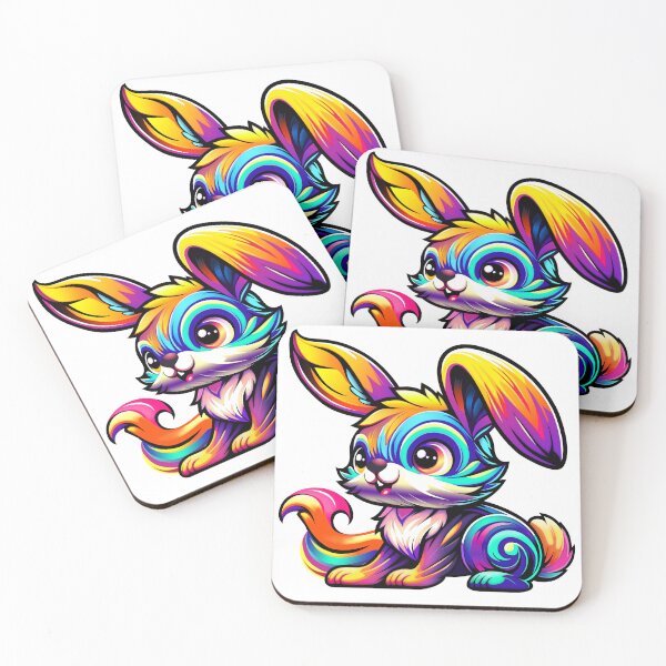 Item preview, Multicolored rabbit designed and sold by lu-print-design.