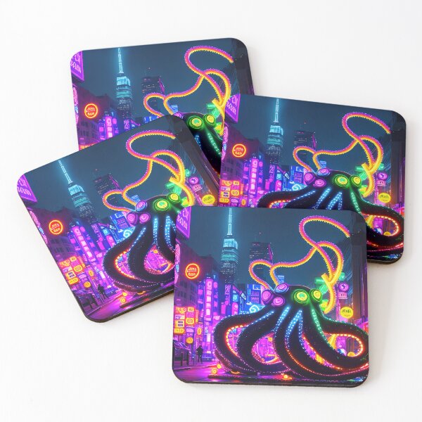 Item preview, Octopus Neon, cool, kids, fantasy, city, animal, cyber designed and sold by Cyber Kids.