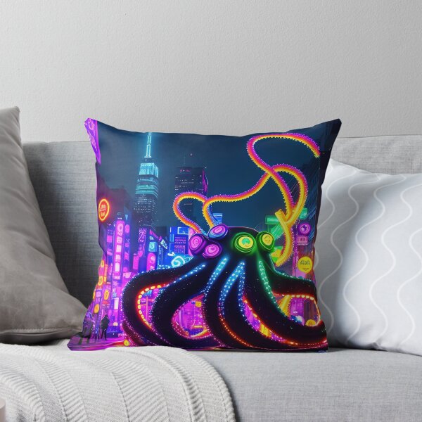 Item preview, Octopus Neon, cool, kids, fantasy, city, animal, cyber designed and sold by Cyber Kids.