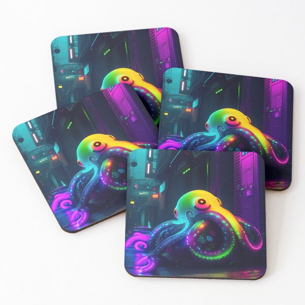 Item preview, Octopus Neon, cool, kids, fantasy, city, animal, cyber designed and sold by Cyber Kids.