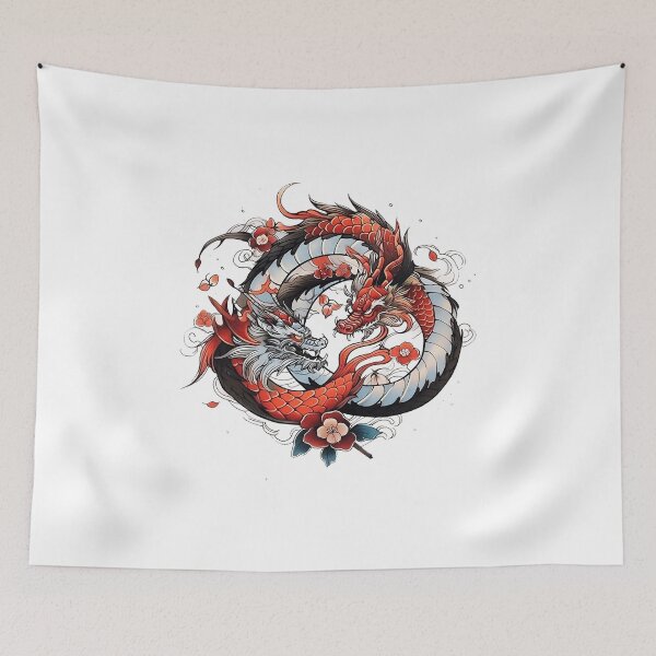 Item preview, Tattoo Style Dragon designed and sold by Lucy Goosy Art.