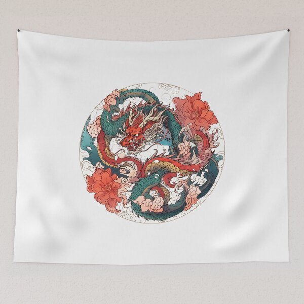 Item preview, Tattoo Style Dragon designed and sold by Lucy Goosy Art.
