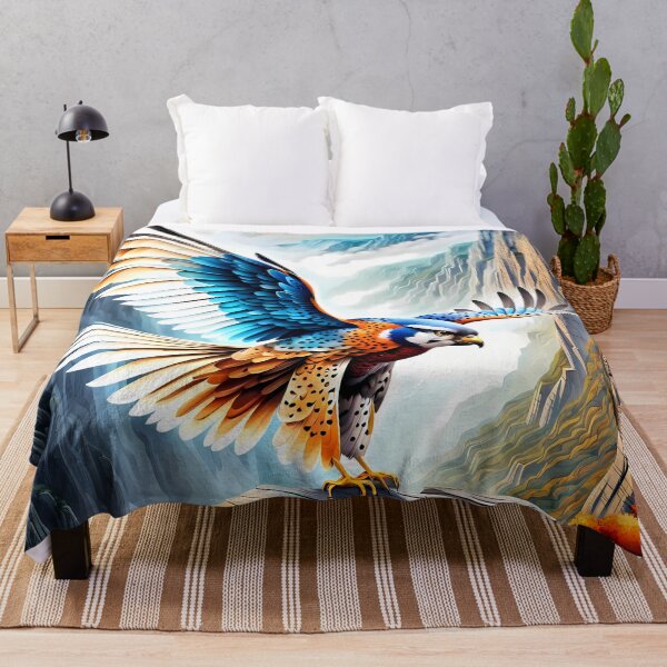 Item preview, Colourful Kestrel on Cliffs, Ai Generated Art designed and sold by ACC .