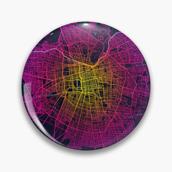 Artikelvorschau, Santiago Stadtplan von Chile - Neon entworfen und verkauft von deMAP.