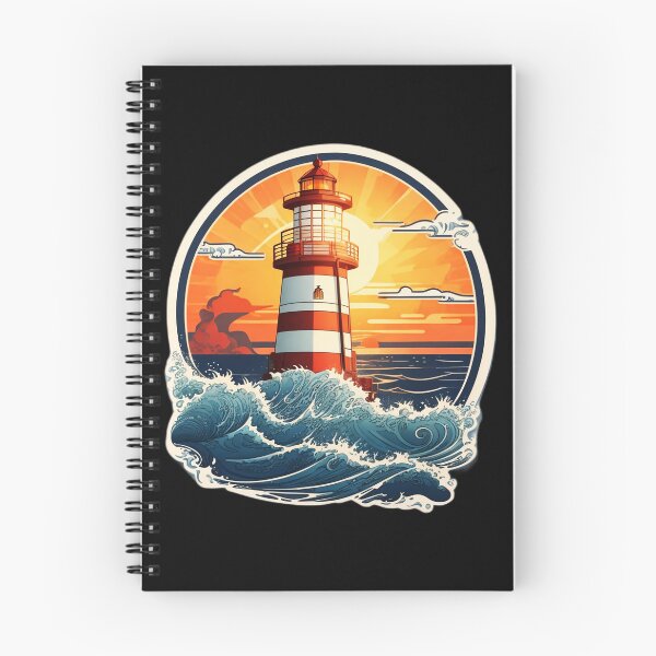 Item preview, Serene Lighthouse by the Ocean with Splashing Waves designed and sold by NautiChic.