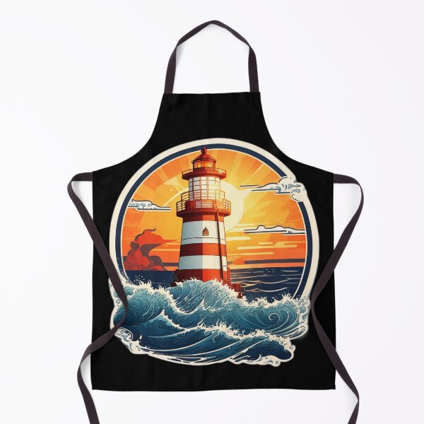 Item preview, Serene Lighthouse by the Ocean with Splashing Waves designed and sold by NautiChic.